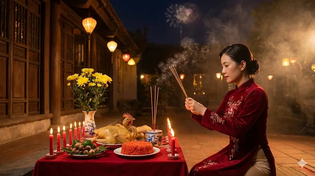  Hướng dẫn cách bày mâm cúng giao thừa ngoài trời chuẩn năm 2026.