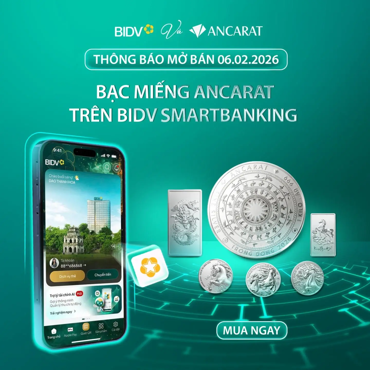 Nhà đầu tư bạc dễ dàng theo dõi biến động giá bạc Ancarat và đặt lệnh mua bán 24/7 ngay trên ứng dụng điện thoại. Nhà đầu tư bạc dễ dàng theo dõi biến động giá bạc Ancarat và đặt lệnh mua bán 24/7 ngay trên ứng dụng điện thoại.