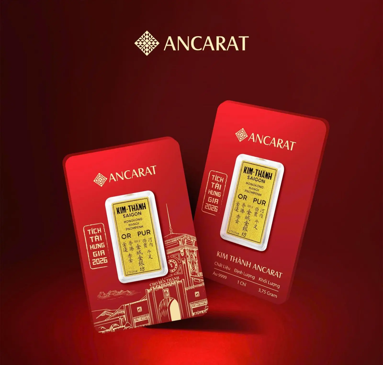 Tuyệt tác Vàng Nam Kim Thành: Sự kết hợp tinh tế giữa vàng ròng 999.9 và biểu tượng Chợ Bến Thành - linh hồn giao thương sầm uất của Sài Gòn.