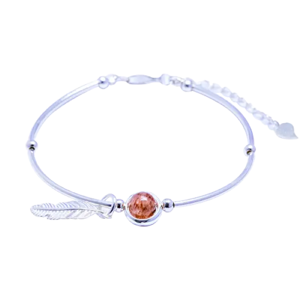 Vòng tay lông vũ ngũ hành 1 hạt mệnh Hỏa