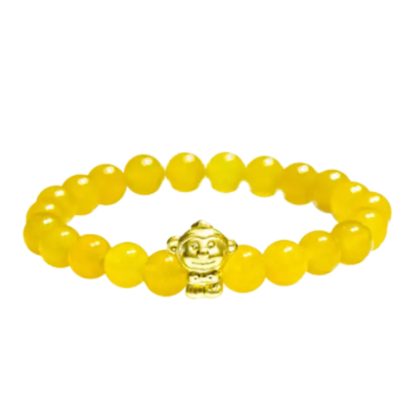 Vòng đá phối charm vàng 24k con giáp Thân