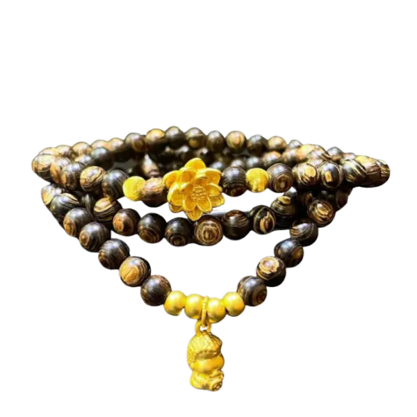 Vòng Trầm sánh phối Hoa sen Phối Mặt dây Phật mix Hoa Sen