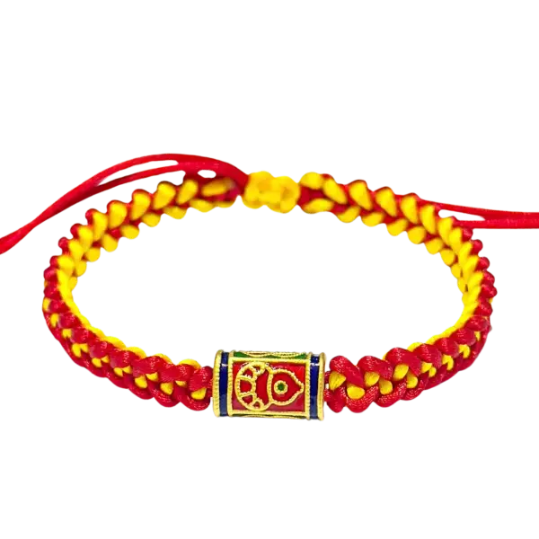 Vòng Tay phối Charm Vàng 24K Trụ chữ Phúc kim tiền