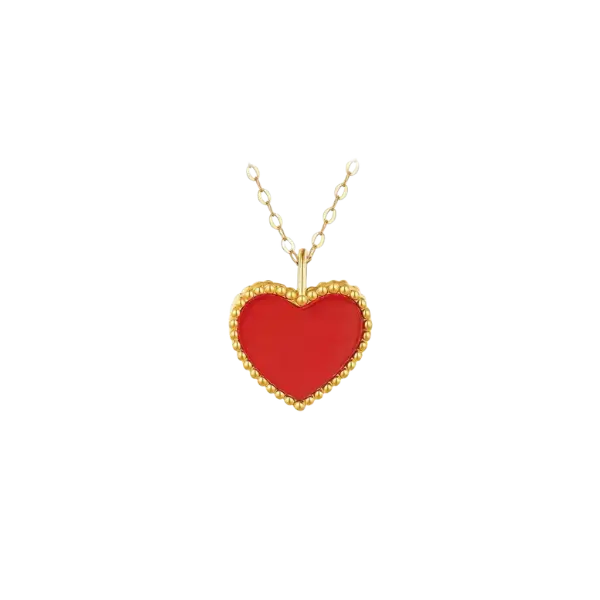 Mặt dây Vàng 18K Golden Heart – Màu đỏ
