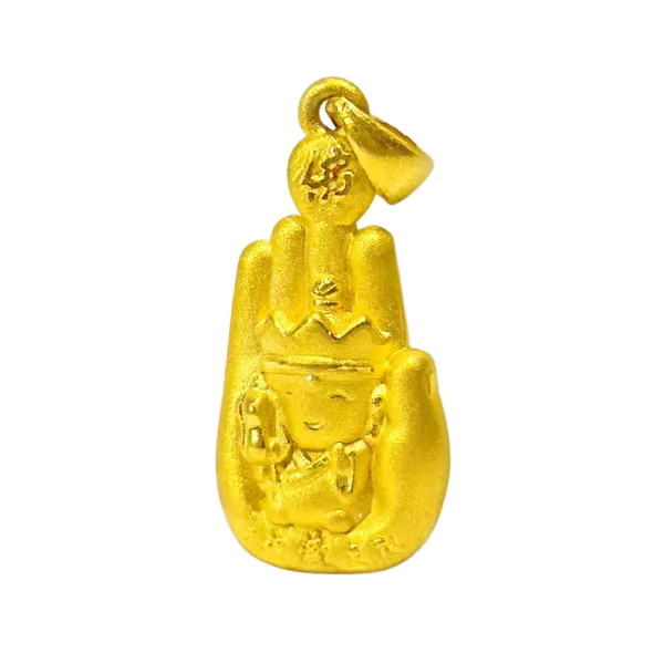 Mặt dây Vàng 24K Địa Tạng Vương Bồ Tát tọa thủ ấn MS22