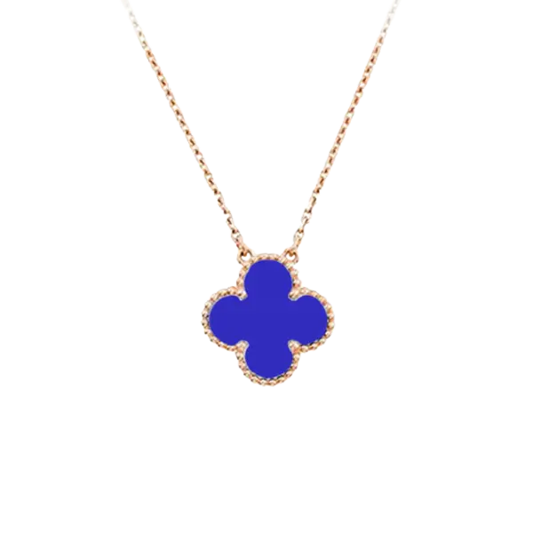 Dây chuyền vàng 18K Golden Leaf 15mm – Bản dày – Màu xanh dương