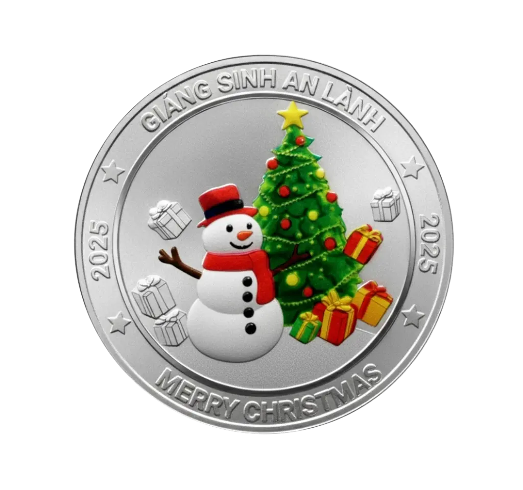 Xu bạc Người Tuyết và Cây Thông 1 Lượng .999