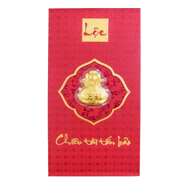 Bao lì xì vàng 24K Chiêu Tài Tấn Bảo – May mắn – Tiền tài .9999