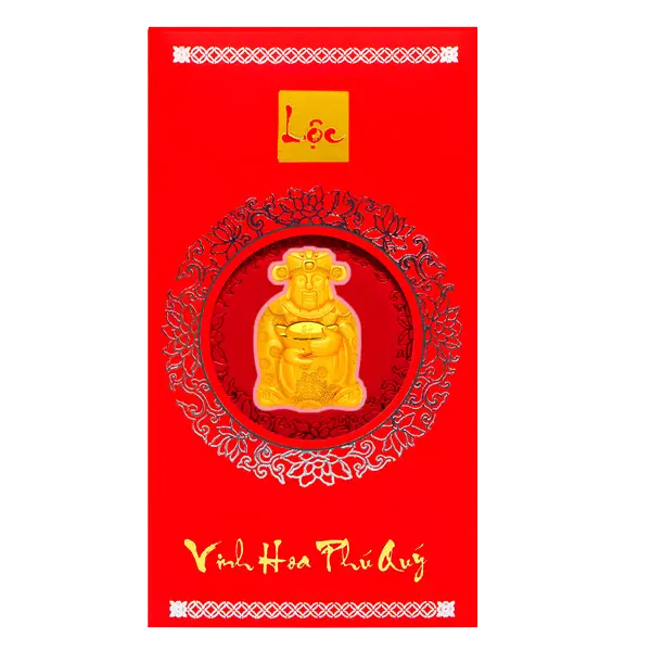 Bao lì xì vàng 24K Thần Tài Nén Vàng