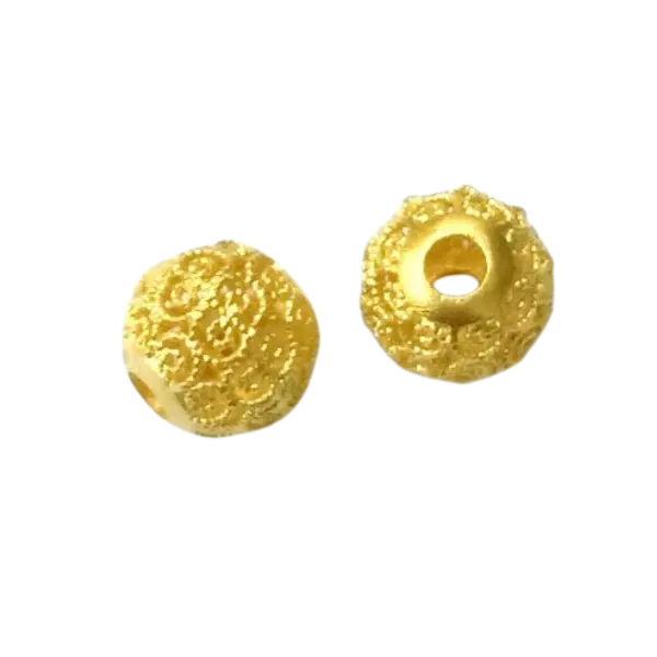 Charm Vàng 24K Hột tròn hoa văn ES12