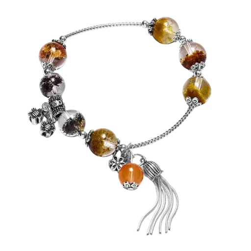 Vòng tay đá Ưu Linh xanh mix bạc