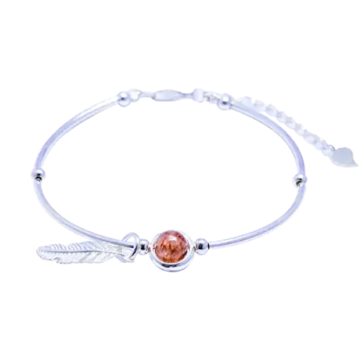 Vòng tay lông vũ ngũ hành 1 hạt mệnh Hỏa