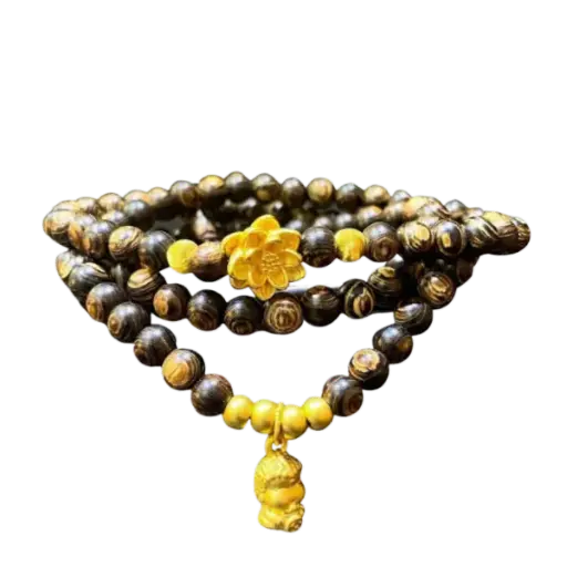 Vòng Trầm sánh phối Hoa sen Phối Mặt dây Phật mix Hoa Sen