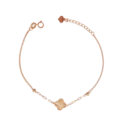 [AG7502.L168.525] Lắc tay Vàng 18K Golden Leaf 1 hoa 10mm – 8D