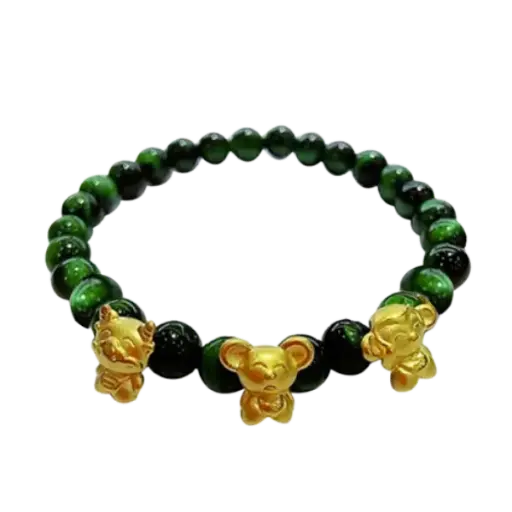 Bộ Con giáp Tam hợp Thân Tý Thìn – Charm vàng 24K