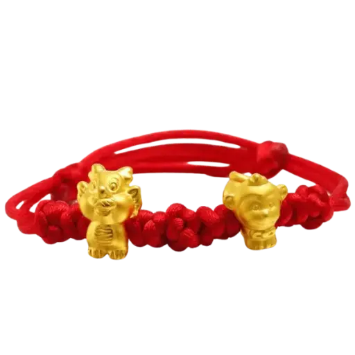 Vòng tay charm vàng 24K Con giáp Nhị hợp Thìn Thân