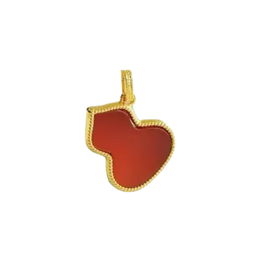 [AG7502.M168.507L] Mặt dây Vàng 18K Golden Leaf Hồ Lô – Màu đỏ