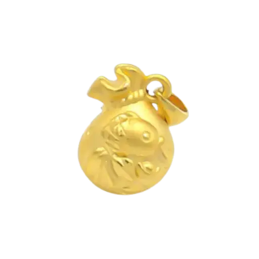 Mặt dây Vàng 24k Bao Đựng Tiền Cá Chép