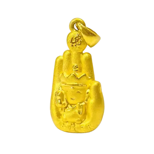 [AG9992.M263.001] Mặt dây Vàng 24K Địa Tạng Vương Bồ Tát tọa thủ ấn MS22