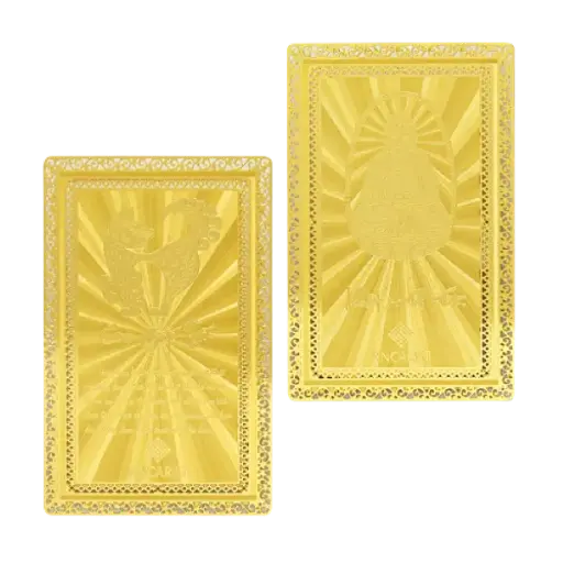 [AO9992.Q011.B001] Thẻ Bùa Bình An Tuổi Tuất Mạ Vàng