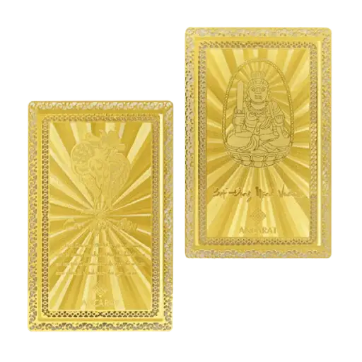 [AO9992.Q010.B001] Thẻ Bùa Bình An Tuổi Dậu Mạ Vàng