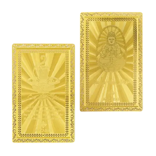 [AO9992.Q009.B001] Thẻ Bùa Bình An Tuổi Thân Mạ Vàng