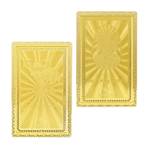 [AO9992.Q002.B001] Thẻ Bùa Bình An Tuổi Sửu Mạ Vàng