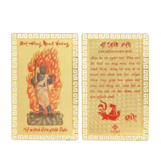 [AO9992.Q010.B002] Hộ Thân Phù mạ vàng Bản Mệnh Tuổi Dậu