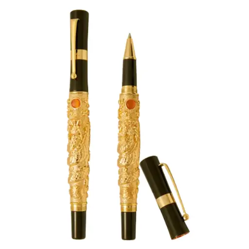 [AO2.Q154.001A] Bút Rồng Mạ Vàng 24K Kim Long. Gold-Plated Pen