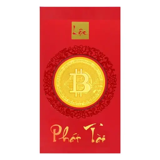 [AG9992.Q176.02A] Bao lì xì Vàng 24K Bitcoin .9999