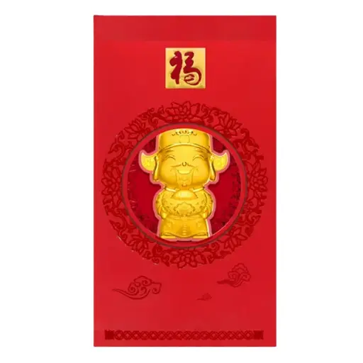 [AG9992.Q110.02E] Bao lì xì vàng 24K Thần Tài Trẻ