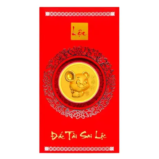 [AG9992.Q001.01A] Bao lì xì vàng 24K Kim Tí may mắn