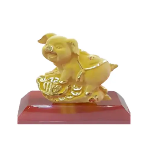 [AG9992.C012.102] Tượng vàng 24K Kim Hợi phúc lộc